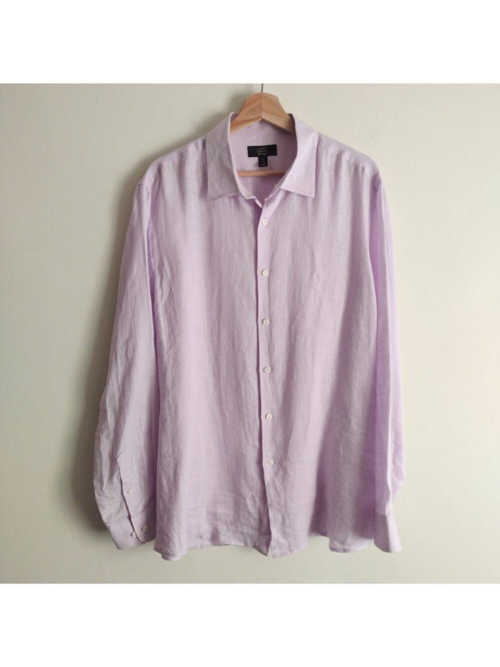Club Room Mens Linen Shirt L Relaxed FIt Lavender Purple Preppy Dress Top - Picture 10 of 10